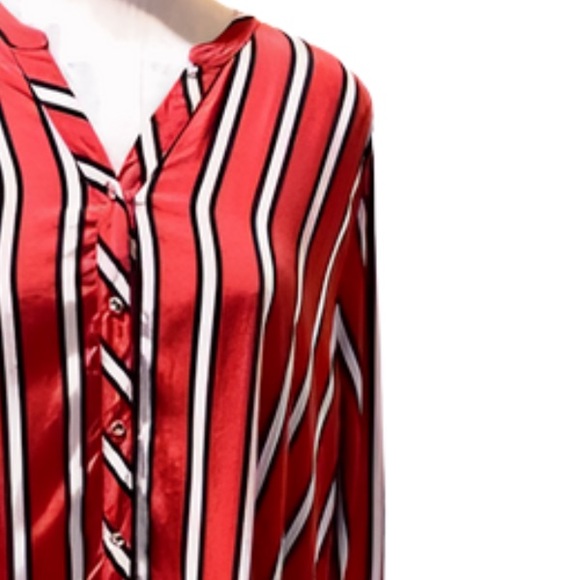 Turkish designed Grandi Red and white striped element blouse, size M - Picture 6 of 16